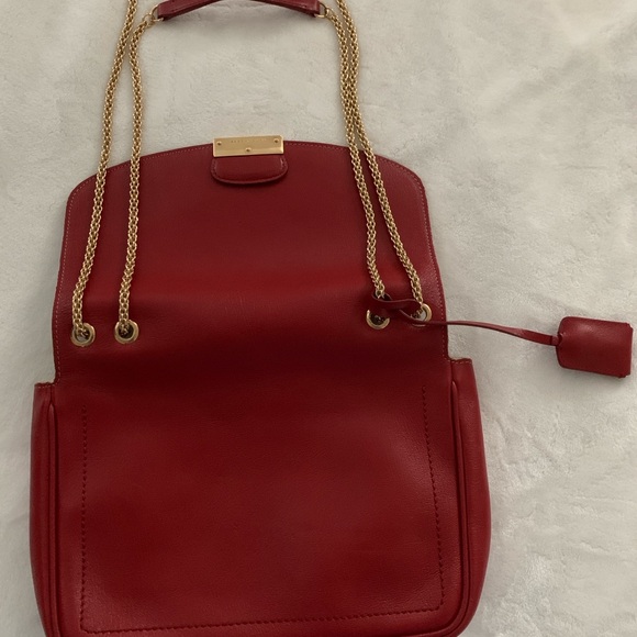 Marc Jacobs purse with red leather and golden chain straps *EUC* made in Italy - Picture 10 of 15